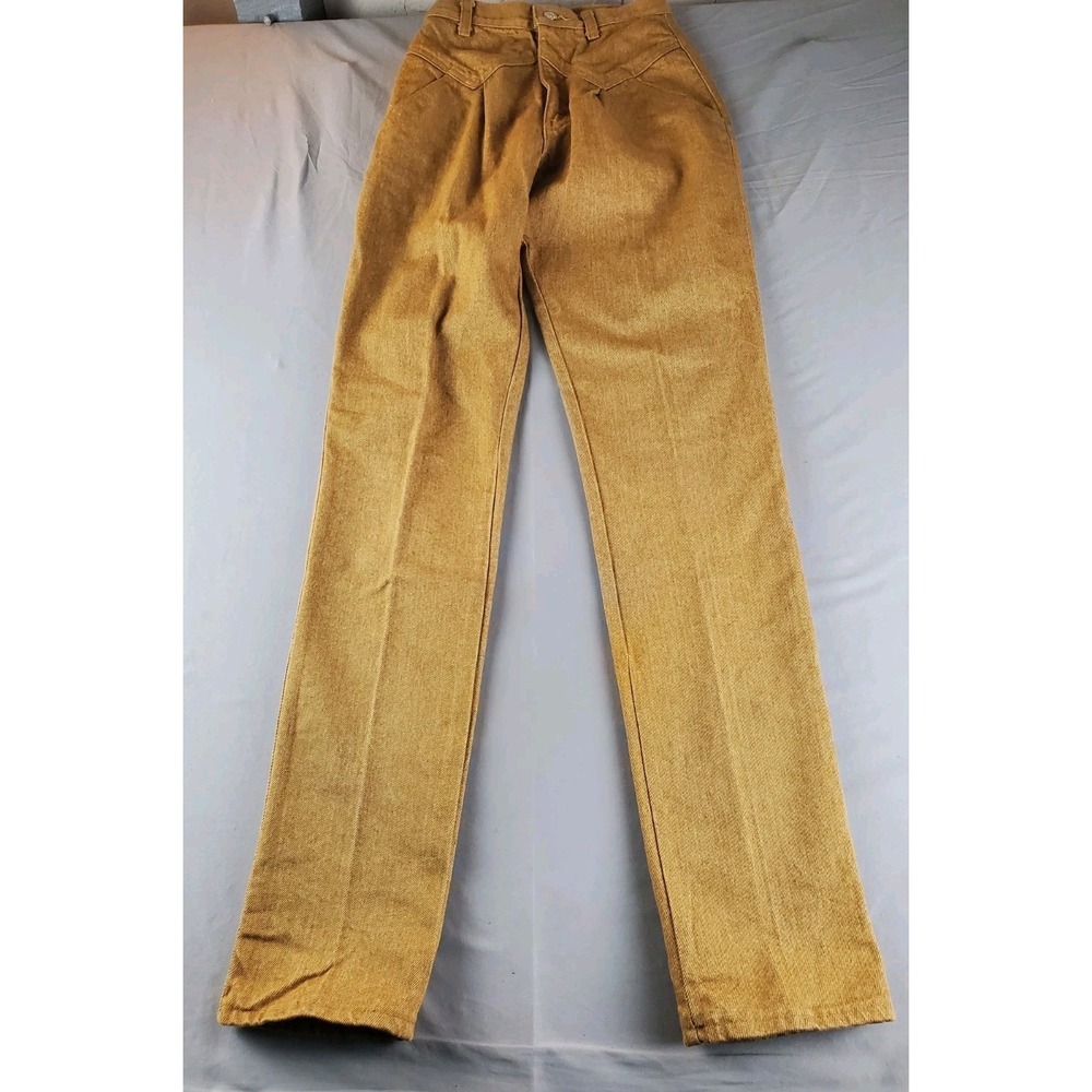 Vintage Stoney River Jeans Womens 5/6 Mustard Denim Western Cowgirl Rodeo
